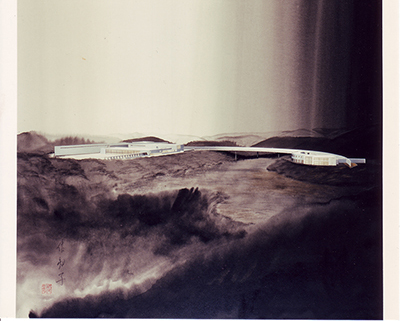 コンペ、プロポ、墨絵パース